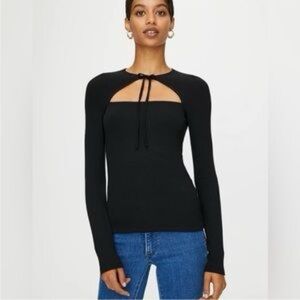 Wilfred Carla Ribbed Long-sleeve Top with Cut-Out Detail